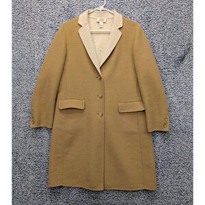 VTG Talbots Penny Lane Coat Womens 8 Button Up Long 100% Wool Trench 90s Brown